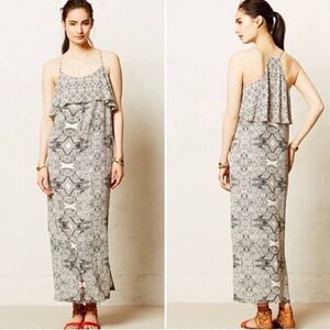 Anthropologie Vanessa Virginia Dress Talitha Tiered Beaded Maxi Sz 0